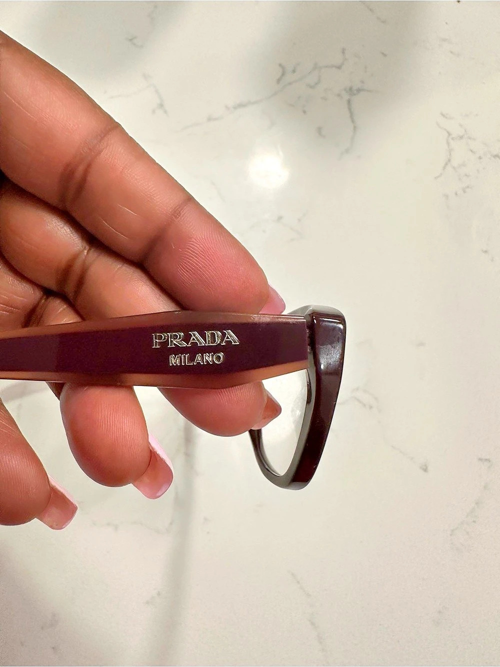 Prada VPR 10V Eyeglasses Brown Cat-Eye Glasses - Picture 3 of 5